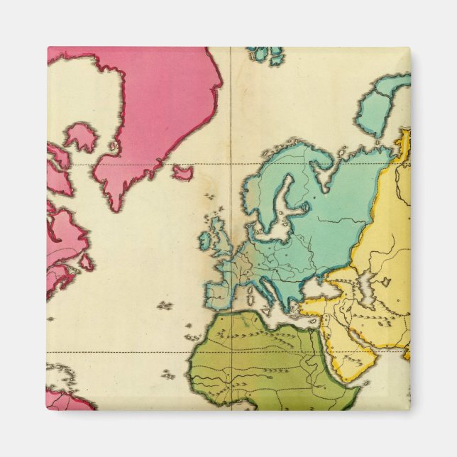 Schlichte Weltkarte Magnet (Vorne)