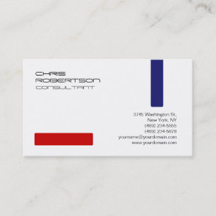Schlichte White Blue Attractive Business Card Visitenkarte