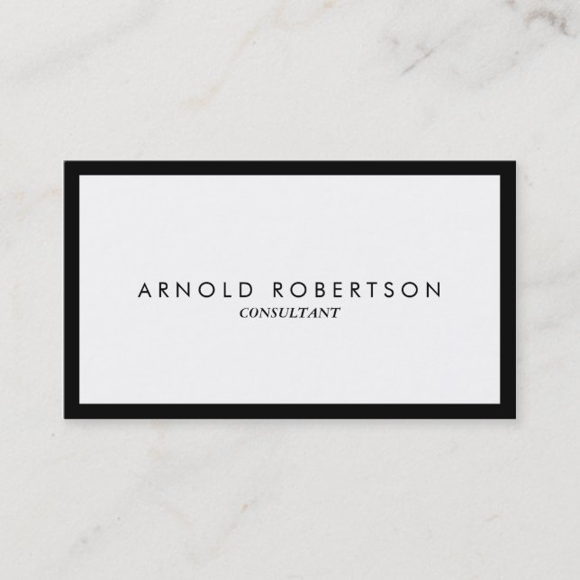Schlichte White Stylish Beruflich Business Card Visitenkarte (Vorderseite)