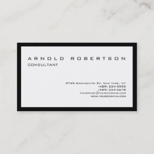 Schlichte White Stylish Beruflich Business Card Visitenkarte