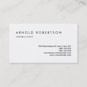 Schlichte White Stylish Beruflich Business Card Visitenkarte