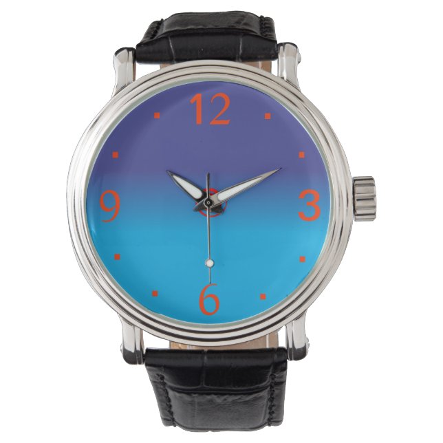 Schlichter Big-face Classic > Schlicht Blue Watche Armbanduhr (Vorderseite)
