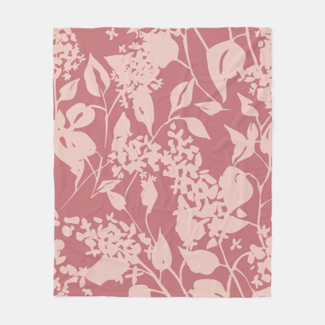 Schlichter Blumenstrauß zeichnend. Silhouetten blü Fleecedecke (Vorderseite)