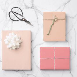 Schlichter Blush Traum Farbton Ton 3 Geschenkpapier Set