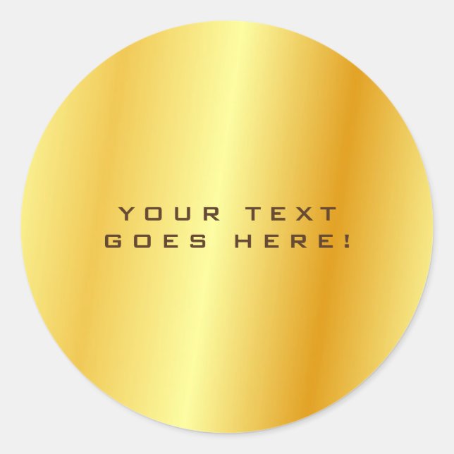 Schlichter, einzigartiger goldener Hintergrund Runder Aufkleber (Vorderseite)