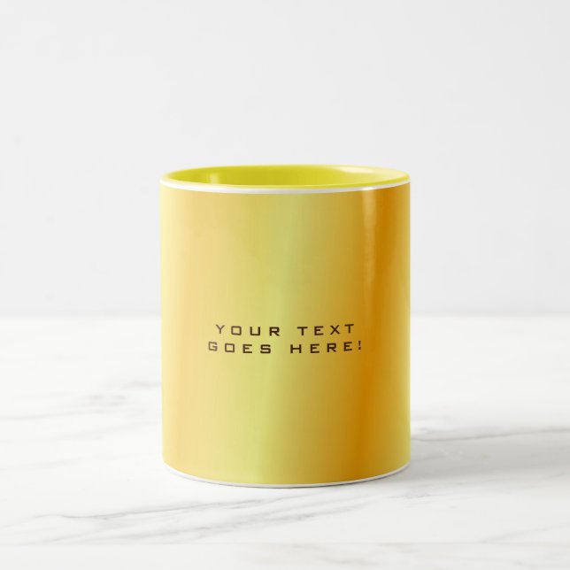 Schlichter, einzigartiger goldener Hintergrund Zweifarbige Tasse (Mittel)