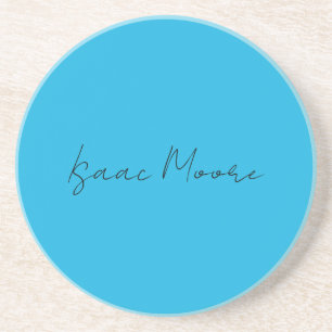 Schlichter Elegant Blue Script Calligrafy Name Getränkeuntersetzer