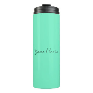Schlichter Elegant Green Blue Script Calligrafy Na Thermosbecher