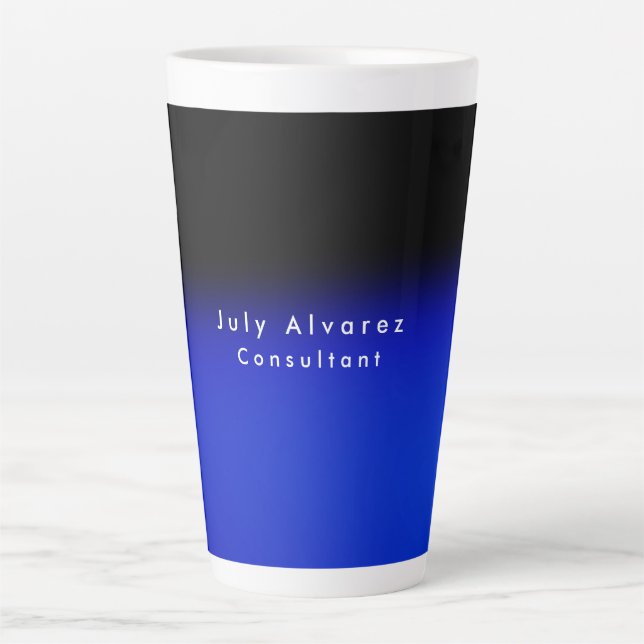 Schlichter eleganter Name Schwarz Minimalistisch Milchtasse (Vorderseite)