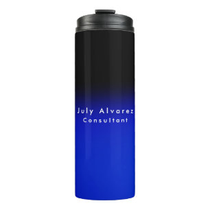 Schlichter eleganter Name Schwarz Minimalistisch Thermosbecher