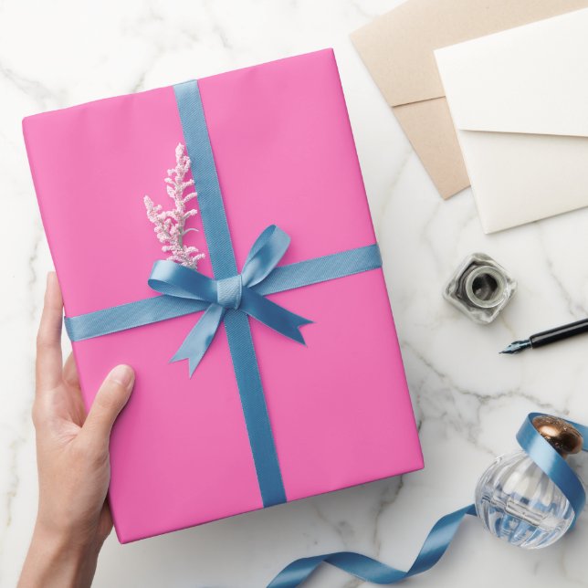 Schlichter Farbton (Hot Pink) Geschenkpapier (Schenken)