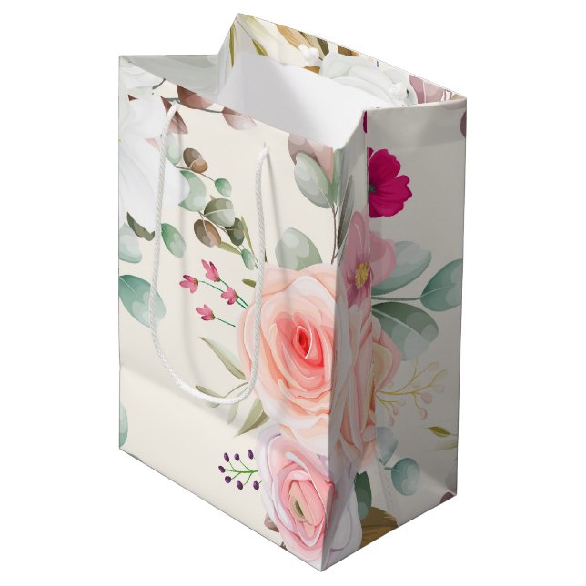 schlichter Frühling elegant Mittlere Geschenktüte (Vorderseite Schrägansicht)