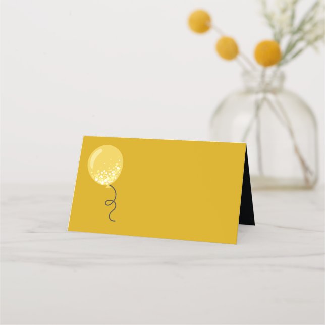 Schlichter Goldballon in Platzkarte schreiben (Vorderseite)