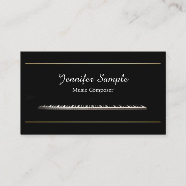 Schlichter Komponist Berufliches Elegantes Visitenkarte (Vorderseite)
