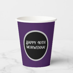 Schlichter Lila Dark Goth Pappbecher