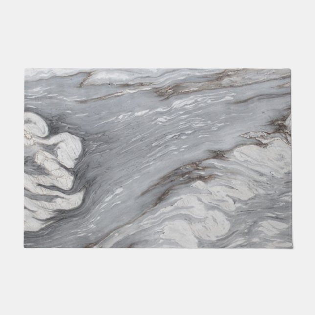 schlichter, minimalistisch weißer Marmor Fußmatte (Vorderseite)