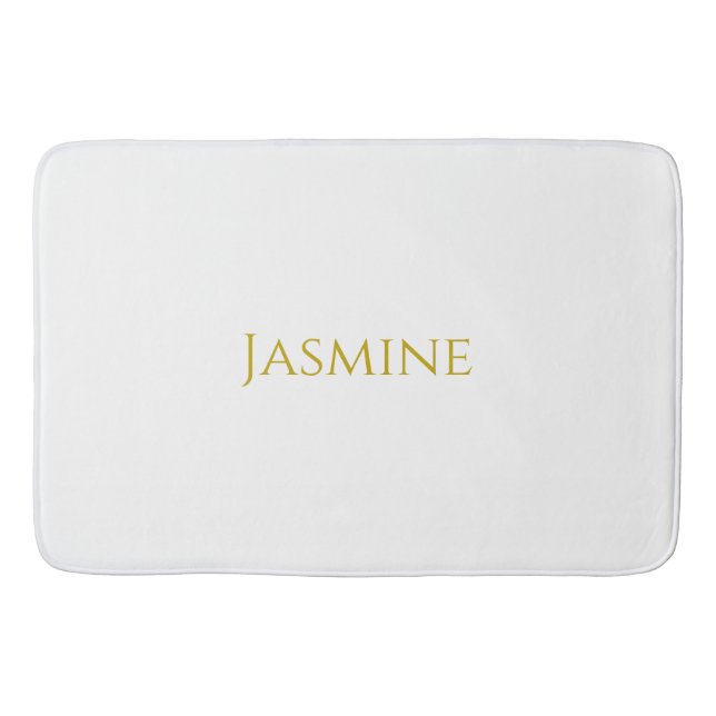 Schlichter Minimalistischer Name der Goldfarbe Badematte (Vorderseite)