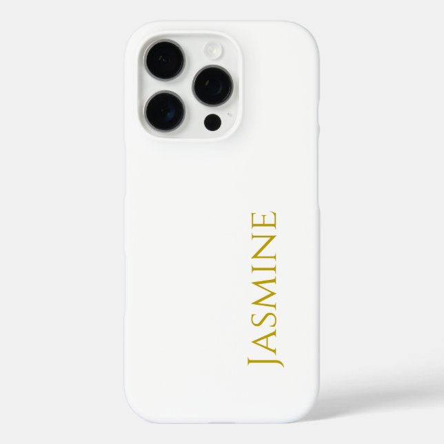 Schlichter Minimalistischer Name der Goldfarbe iPhone 16 Pro Hülle (Rückseite)