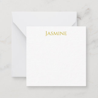 Schlichter Minimalistischer Name der Goldfarbe Mitteilungskarte