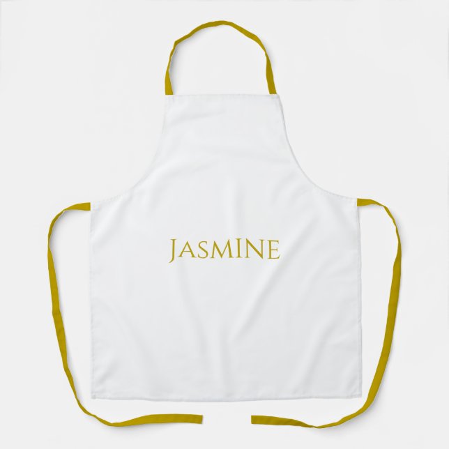 Schlichter Minimalistischer Name der Goldfarbe Schürze (Vorderseite)