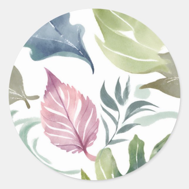 Schlichter Minimalistischer Name Floral Runder Aufkleber (Vorderseite)