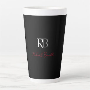 Schlichter Name der Mit Monogramm  Schwarzen Schri Milchtasse