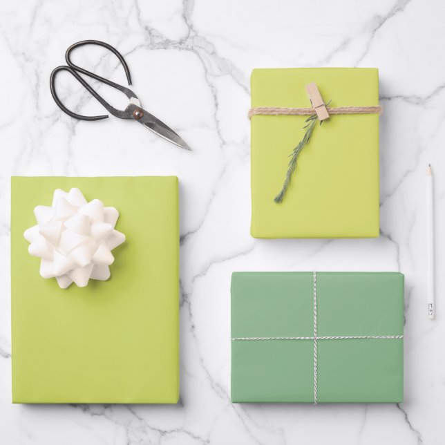Schlichter Ostakzentuent Meeresgrün schimmert 3 Tö Geschenkpapier Set (Vorderseite)