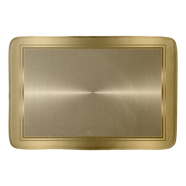 Schlichter, polierter metallischer Goldhintergrund Badematte (Vorderseite)