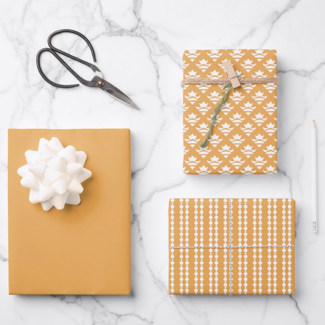 Schlichter Pollengelb in fester Farbe Geschenkpapier Set (Vorderseite)