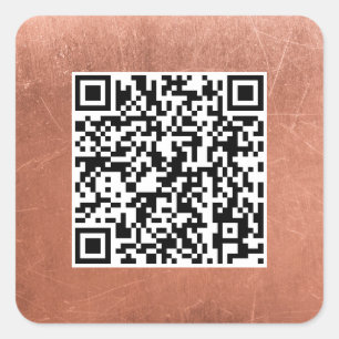 Schlichter QR-Code Elegante Kupferbronze Beruflich Quadratischer Aufkleber