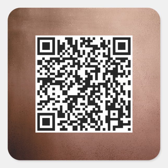 Schlichter QR-Code Elegante Rose Gold Beruflich Quadratischer Aufkleber (Vorderseite)