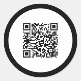 Schlichter QR-Code Eleganter Schwarzer Rahmen Beru Runder Aufkleber
