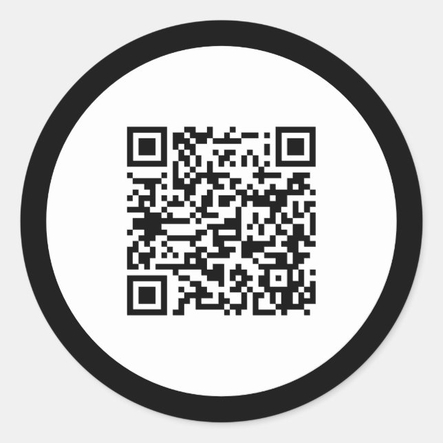 Schlichter QR-Code Eleganter Schwarzer Rahmen Beru Runder Aufkleber (Vorderseite)