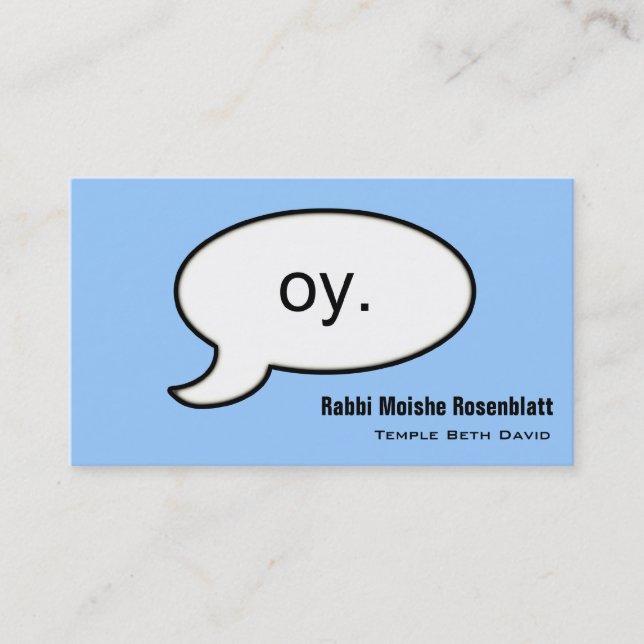 Schlichter Rabbi "Oy" Cloud Beruflich Business Car Visitenkarte (Vorderseite)