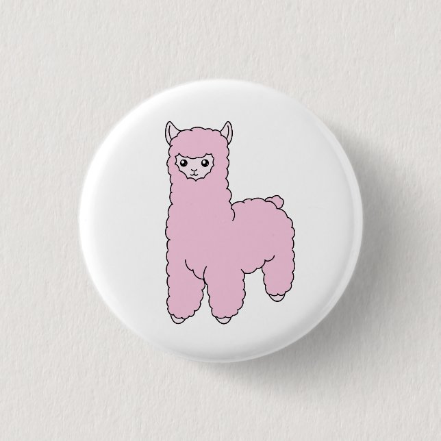 Schlichter rosa Alpaka-Knopf Button (Vorderseite)
