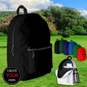 Schlichter schwarzer Rucksack, Beutel / Anpassen Bedruckter Rucksack