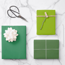Schlichter Seapfel Fern Green Shades 3 Tones Geschenkpapier Set