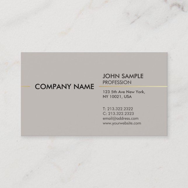 Schlichter stilvoller moderner beruflicher visitenkarte (Vorderseite)