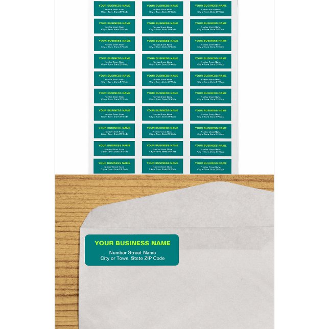 Schlichter Text Aquamarine grüne Rücksendeadresse (Von Creator hochgeladen)