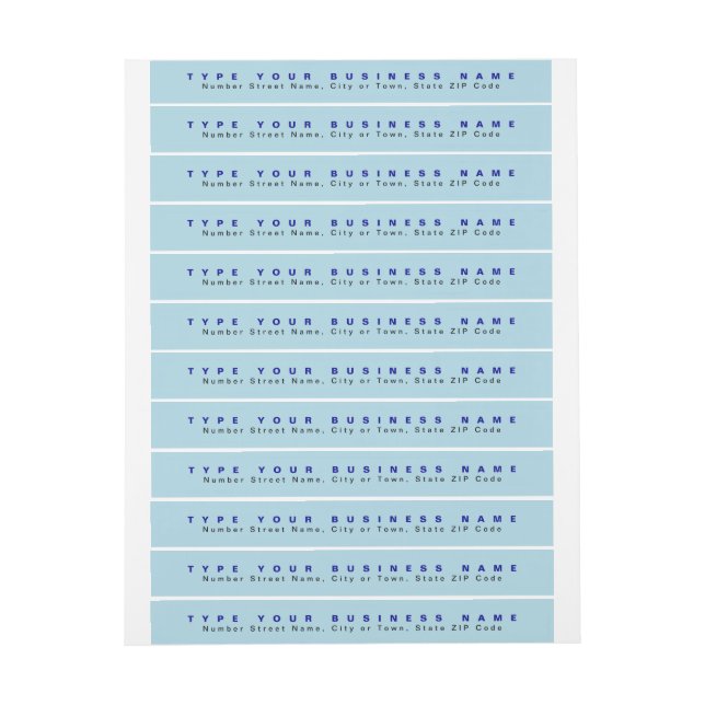 Schlichter Text, hell, blaue Rücksendeadresse (Bogen)