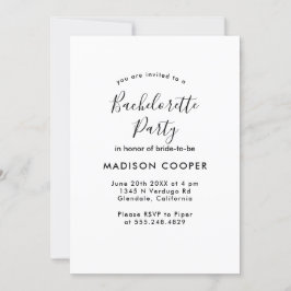 schlichter und eleganter Junggeselinnen-Abschied Einladung