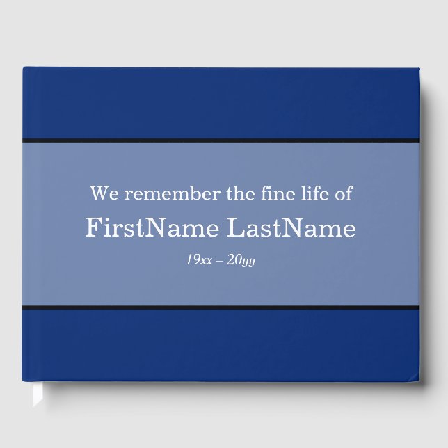 Schlichter und gedämpfter Weck Service Gästebuch (Vorderseite)