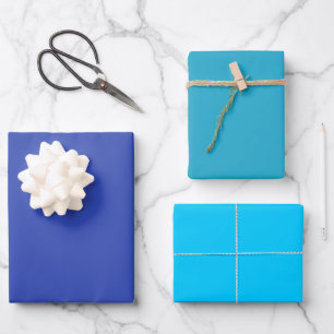Schlichter Violet Ball Vivid Blue Shades 3 Tones Geschenkpapier Set