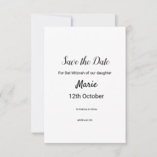 schlichter, weißer Schwarzer Klassiker Save The Date
