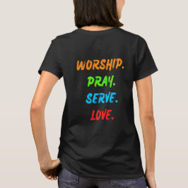 Schlichtes angebetenes Beten Servieren Liebe v2 T-Shirt