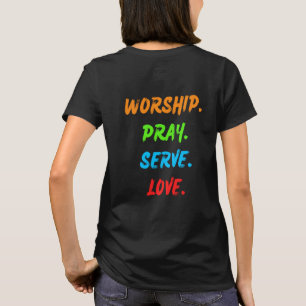 Schlichtes angebetenes Beten Servieren Liebe v2 T-Shirt
