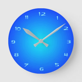 Schlichtes Blau mit Aqua Center > Küchenuhren Runde Wanduhr