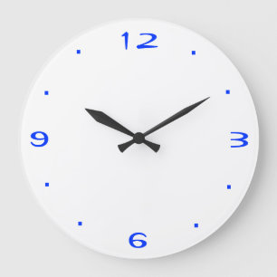 Schlichtes Blaues und Weiß > Küchen-Uhren Große Wanduhr