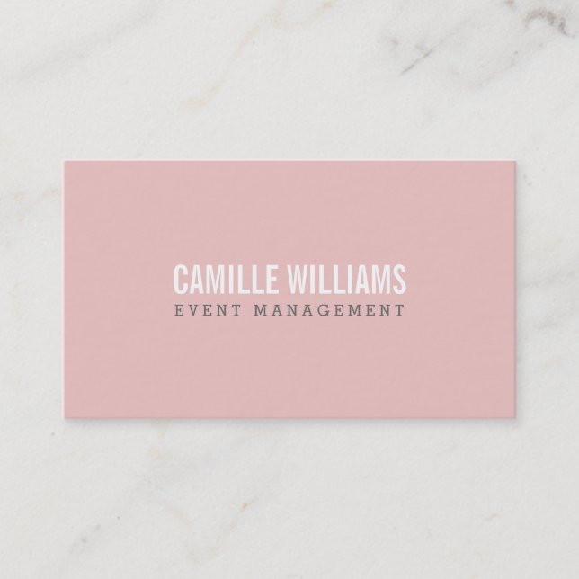 SCHLICHTES BOLD MINIMAL Smart Text Baby pink + gra Visitenkarte (Vorderseite)