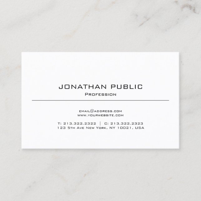 Schlichtes Einfaches, modernes Design Beruflich Visitenkarte (Vorderseite)